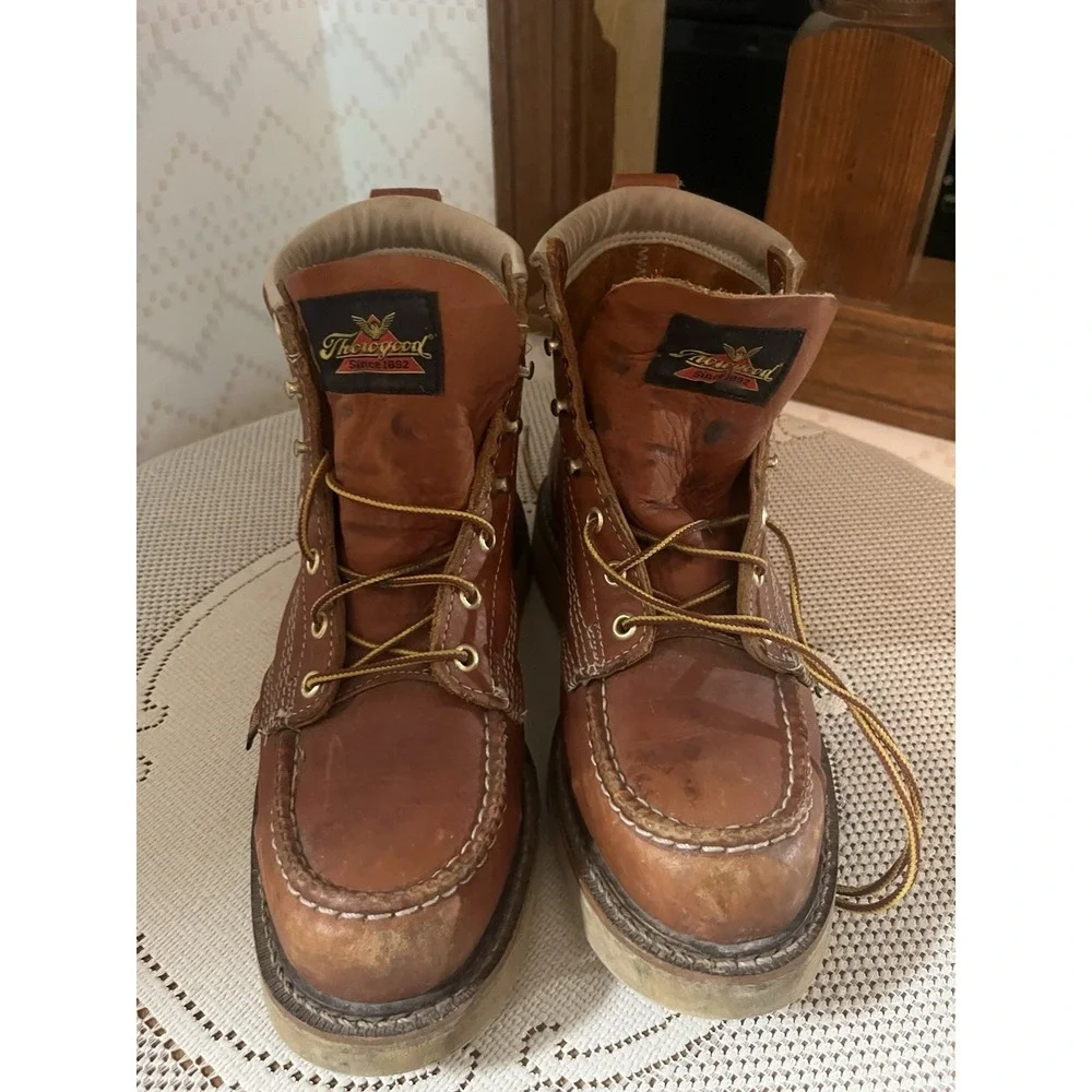 Thorogood 814-4200 Men's 6" Leather Work Boots-Brown-Size: 7 D - Picture 2 of 9